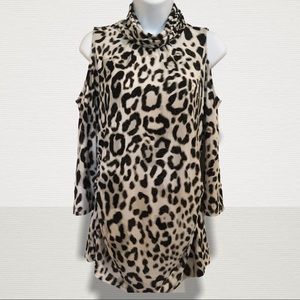 3 for $30 NY&CO Animal Print Cold Shoulder Top